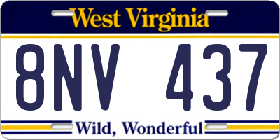 WV license plate 8NV437