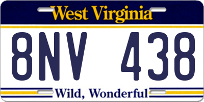 WV license plate 8NV438