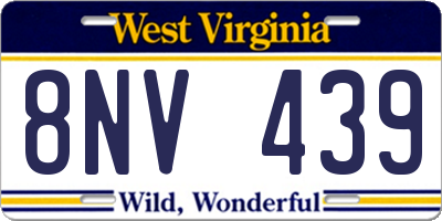 WV license plate 8NV439