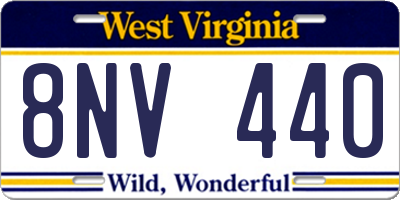 WV license plate 8NV440