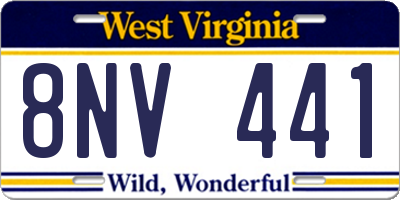 WV license plate 8NV441