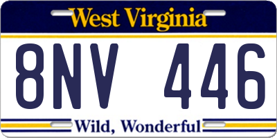 WV license plate 8NV446