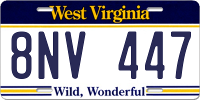 WV license plate 8NV447