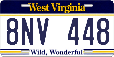 WV license plate 8NV448