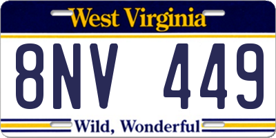 WV license plate 8NV449