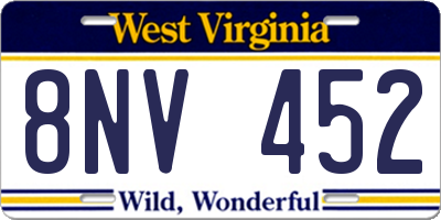 WV license plate 8NV452