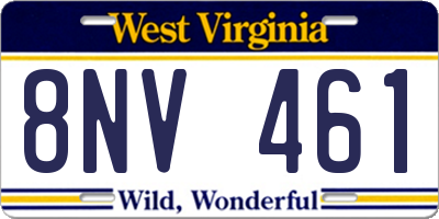 WV license plate 8NV461