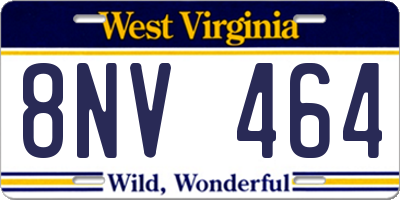 WV license plate 8NV464