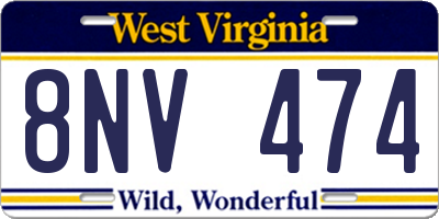 WV license plate 8NV474