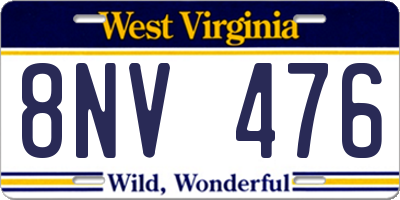 WV license plate 8NV476