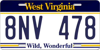 WV license plate 8NV478