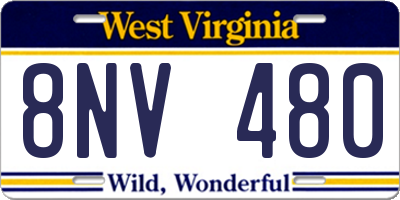WV license plate 8NV480