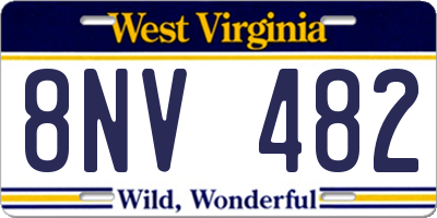 WV license plate 8NV482