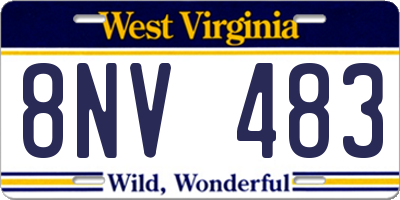 WV license plate 8NV483