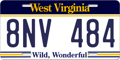 WV license plate 8NV484
