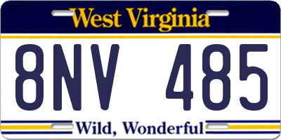 WV license plate 8NV485