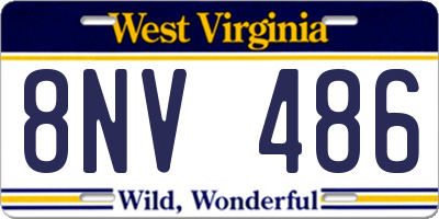 WV license plate 8NV486