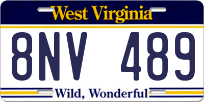 WV license plate 8NV489