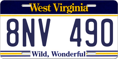 WV license plate 8NV490