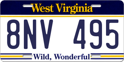 WV license plate 8NV495