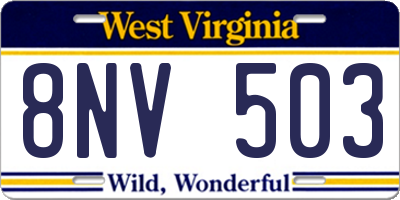 WV license plate 8NV503