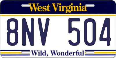 WV license plate 8NV504