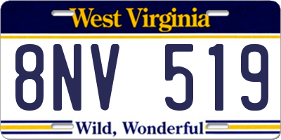 WV license plate 8NV519