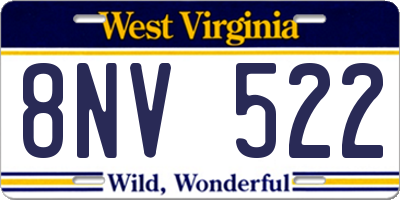 WV license plate 8NV522