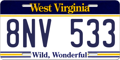 WV license plate 8NV533
