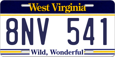 WV license plate 8NV541