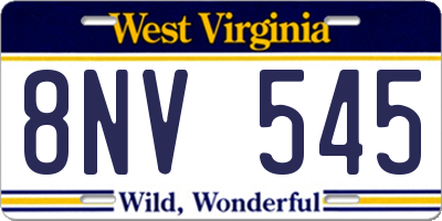 WV license plate 8NV545
