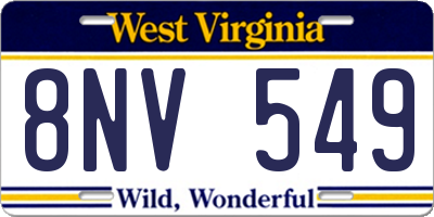 WV license plate 8NV549