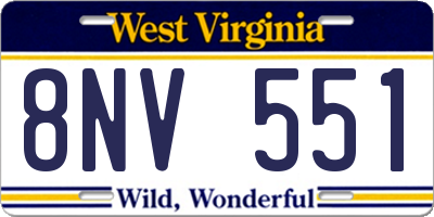 WV license plate 8NV551