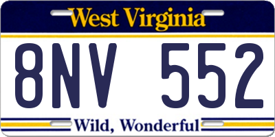 WV license plate 8NV552