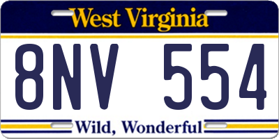 WV license plate 8NV554