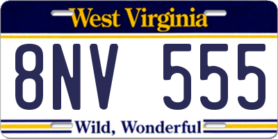 WV license plate 8NV555