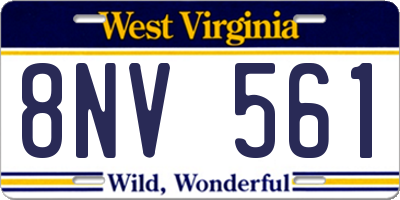 WV license plate 8NV561