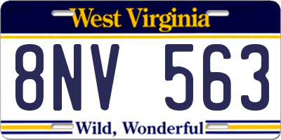 WV license plate 8NV563