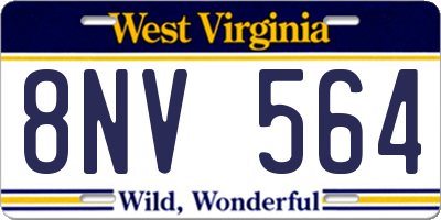 WV license plate 8NV564