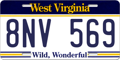 WV license plate 8NV569
