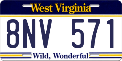 WV license plate 8NV571