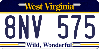 WV license plate 8NV575