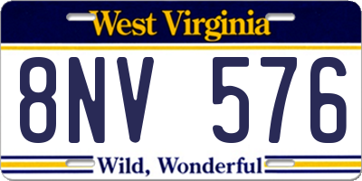 WV license plate 8NV576
