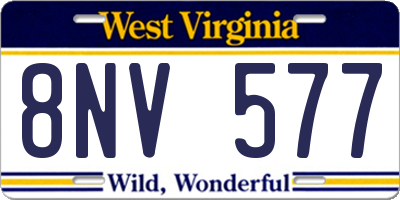 WV license plate 8NV577