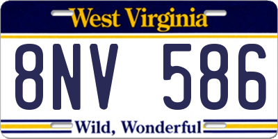WV license plate 8NV586