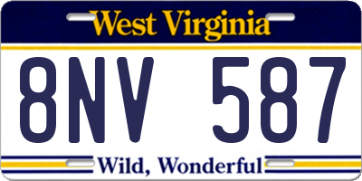 WV license plate 8NV587
