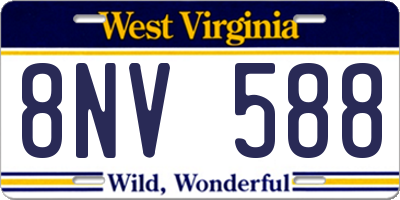 WV license plate 8NV588