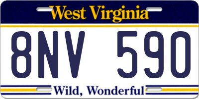 WV license plate 8NV590