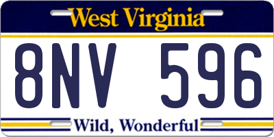 WV license plate 8NV596