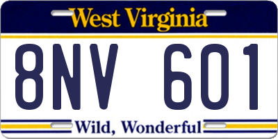 WV license plate 8NV601